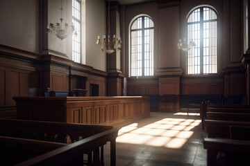 Courtroom interior created with AI	