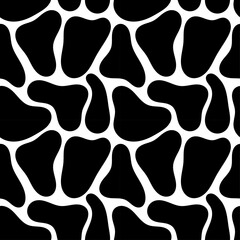 Cow skin pattern. Black and white patches. Animal pattern.