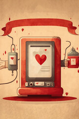 blood donation concept,World blood donor day. Generative AI illustration.