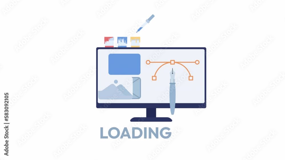Poster animated website designing loader. improving ui. flash message 4k video footage. color isolated load