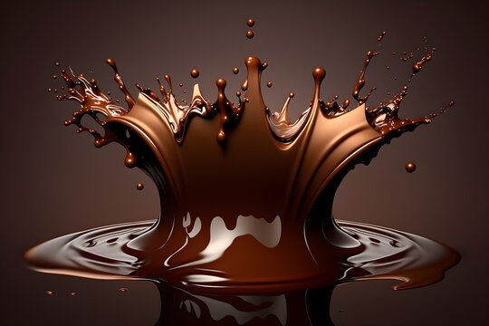 Splashes of chocolate, AI generated