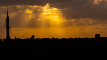 Fototapeta premium sunset over the city