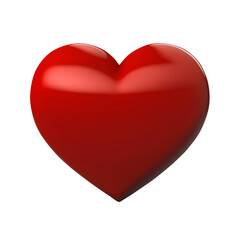 Red heart isolated on white background