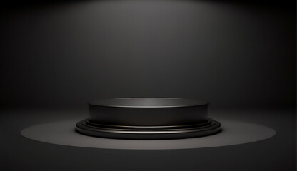 Elevate your product showcase with this sleek black pedestal