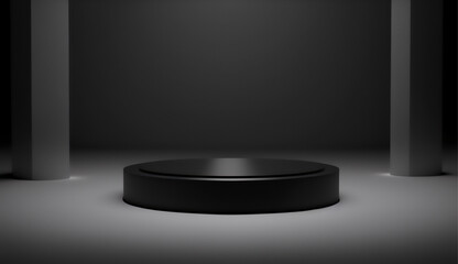 Sleek black stand for displaying your items