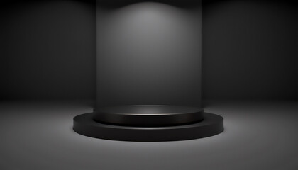 Fototapeta premium Black pedestal for showcasing your items