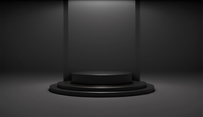 Elegant black pedestal for product presentation