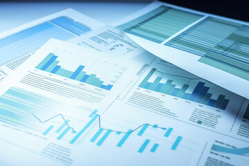 Obraz premium Financial Charts on Paper