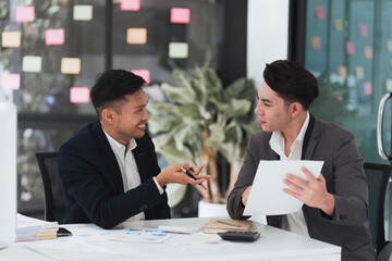Group of Businessman or Accountant checking finance data document for investigation of corruption account. Anti Bribery concept