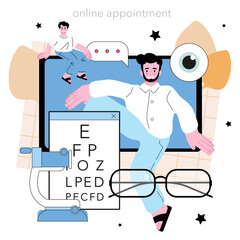 Ophthalmologist online service or platform. Eyesight diagnosis