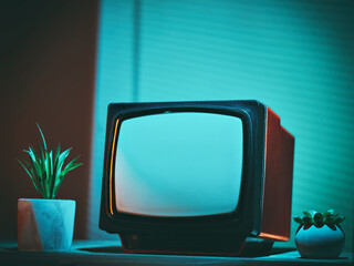 Retro Red TV on Table