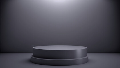 Fototapeta premium Elegant grey podium, perfect for showcasing your product