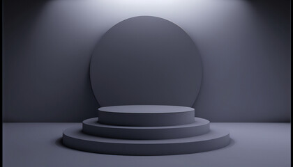 Fototapeta premium Sleek and modern grey podium for your corporate event