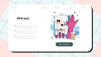 Tuberculosis specialist web banner or landing page. Human pulmonary