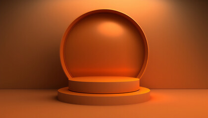 A vibrant orange podium to showcase your product
