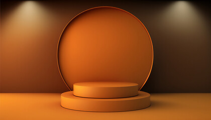 An orange podium that exudes confidence and energy