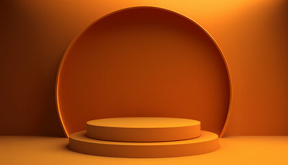 An orange pedestal to showcase your product in style