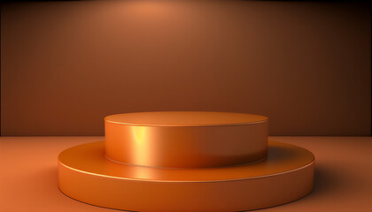An orange pedestal that showcases your product with style