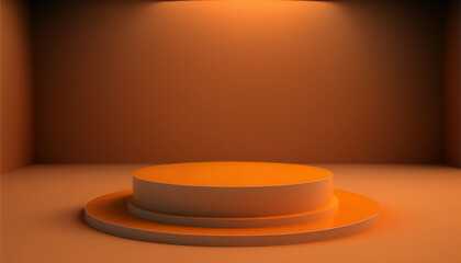 An orange podium that sets the tone for your event