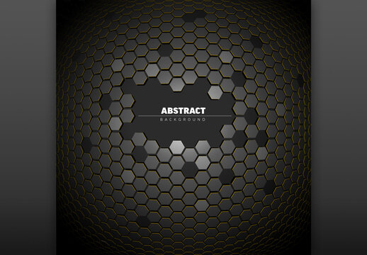 Abstract dark background made from hexagons with place for your text