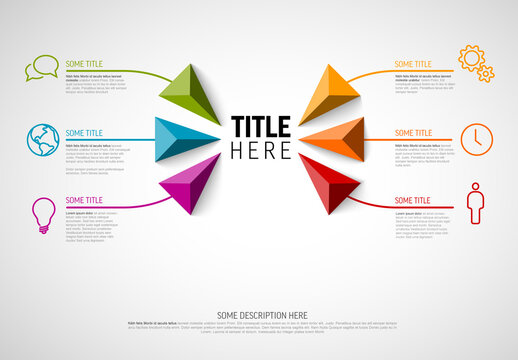Infographic template with six elements