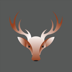 Gradient vector logo head of a deer