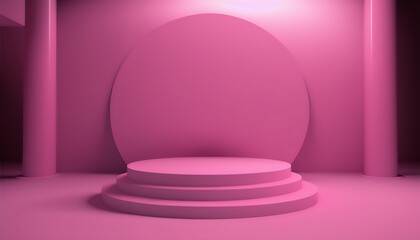 A chic and trendy pink pedestal to elevate your brand