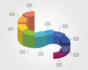 timeline graph chart template for infographic for presentation for 10 element © Piscine26