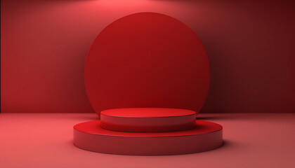 A beautiful and elegant red platform to enhance your presentation
