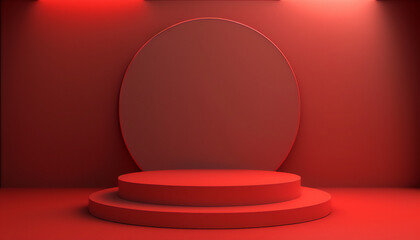 A stylish and sophisticated red podium to elevate your brand