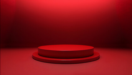 A sleek and modern red pedestal to complement your product design