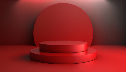 A stylish and sophisticated red podium to elevate your presentation