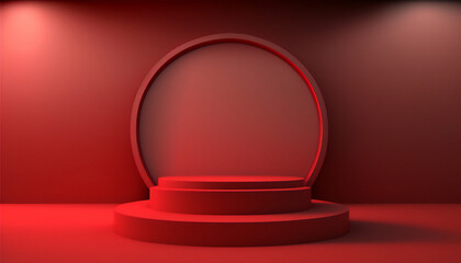 A bold and powerful red pedestal for your presentations