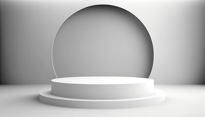 A bright white pedestal for your colorful products