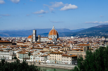 Fototapeta na wymiar Panorama of Florence from Michelangelo Square stock photo
