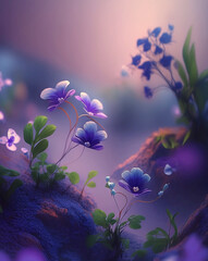 fantasy purple violet flowers close up