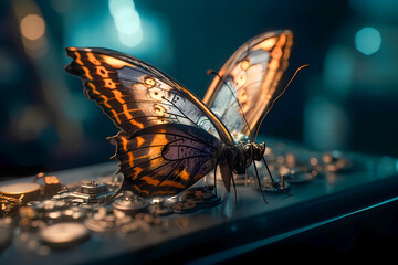 Schmetterling mit vielen Details in Zauberwelt