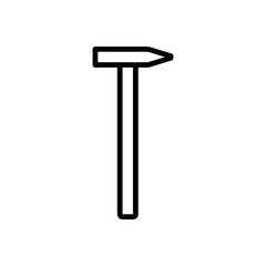 Hammer vector icon. Vector sign in simple style isolated on white background.