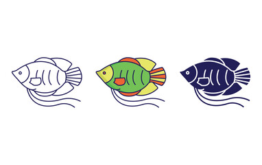 Dwarf gourami Fish vector icon