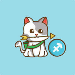 Cat Zodiac Sagittarius T-Shirt Design