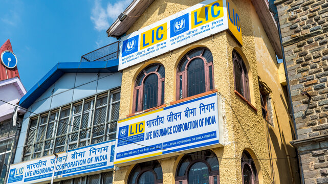 LIC office, life insurance corporation, located on the mall road of Shimla