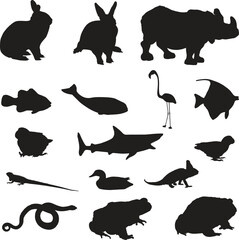 High-quality animal silhouettes collection