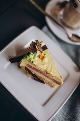 a piece of cake on a plate