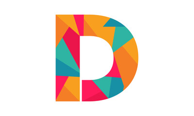 Letter D alphabet abstract vector design