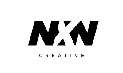 NXN letters negative space logo design. creative typography monogram vector	