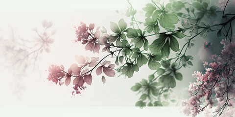 A Touch of Spring: Spring Background Aesthetic with Subtle Greens and Hints of Pink