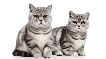 American Shorthair on White Background ,Generative AI. ,Generative AI.