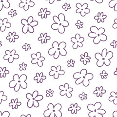 seamless pattern with cartoon flowers. colorful vector, hand drawing. design for fabric, print, textile, wrapper