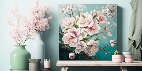 Blossoming Bliss: Spring Background Aesthetic with Soft Pastels and Blooms
