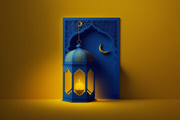 Ramadan Kareem themed illustration. Generative AI	
